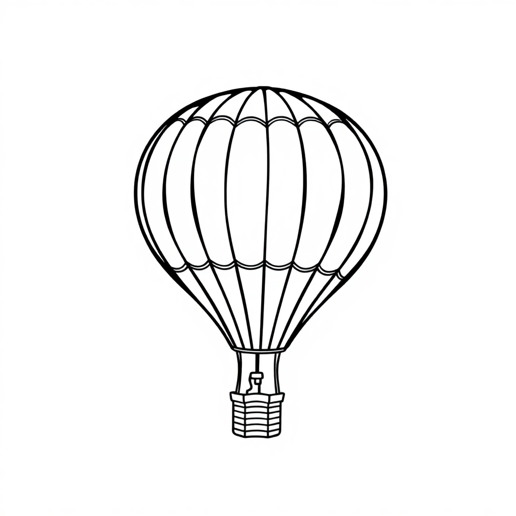 Vintage Hot Air Balloon Coloring Page
