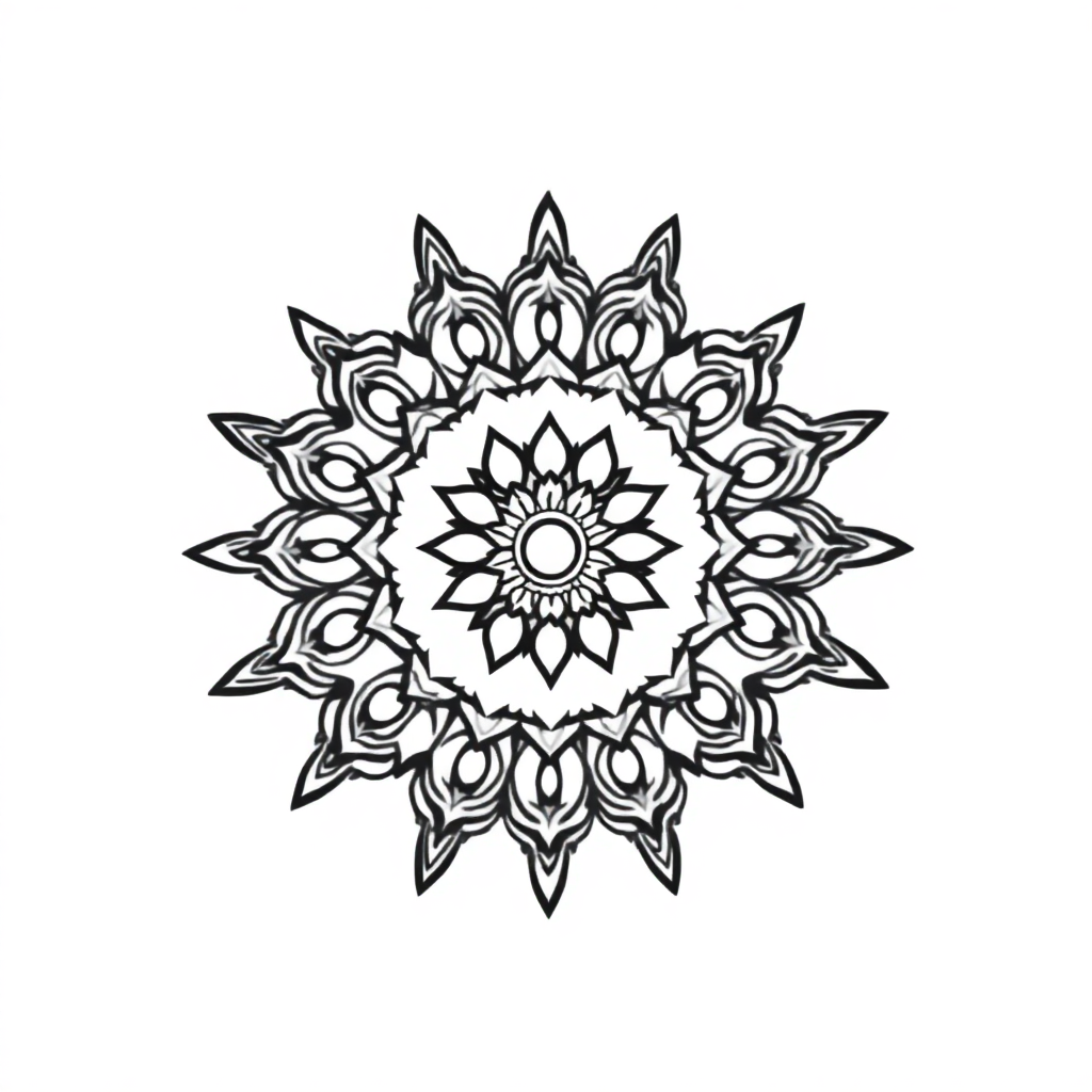 Vintage Indian Style Mandala Coloring Page