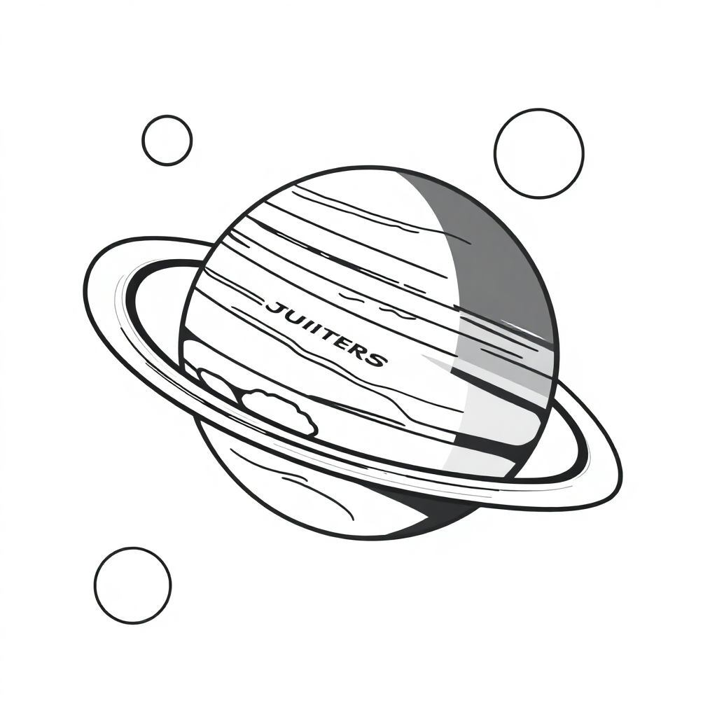 Vintage Jupiter And Moons Coloring Page