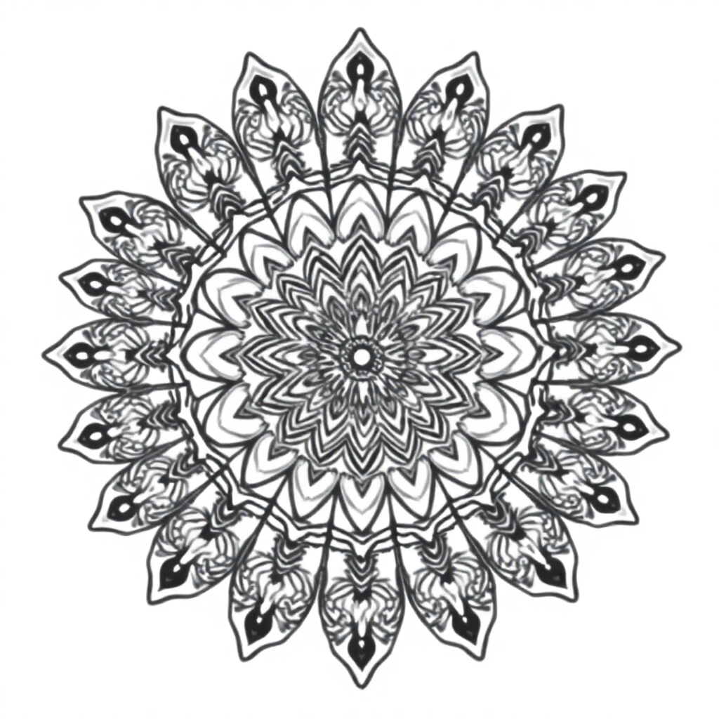 Vintage Lace Mandala Underwater Coloring Page