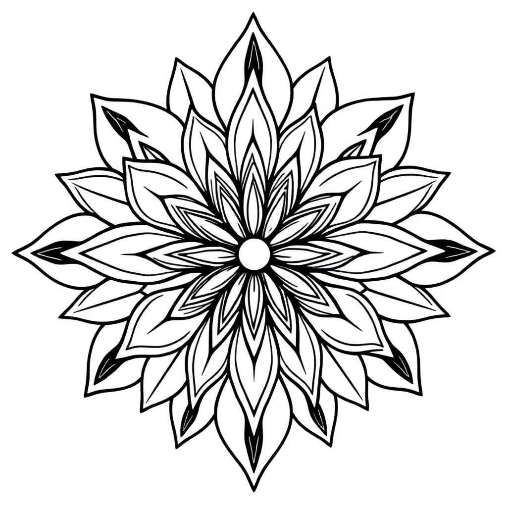Vintage Lotus Mandala Design Coloring Page