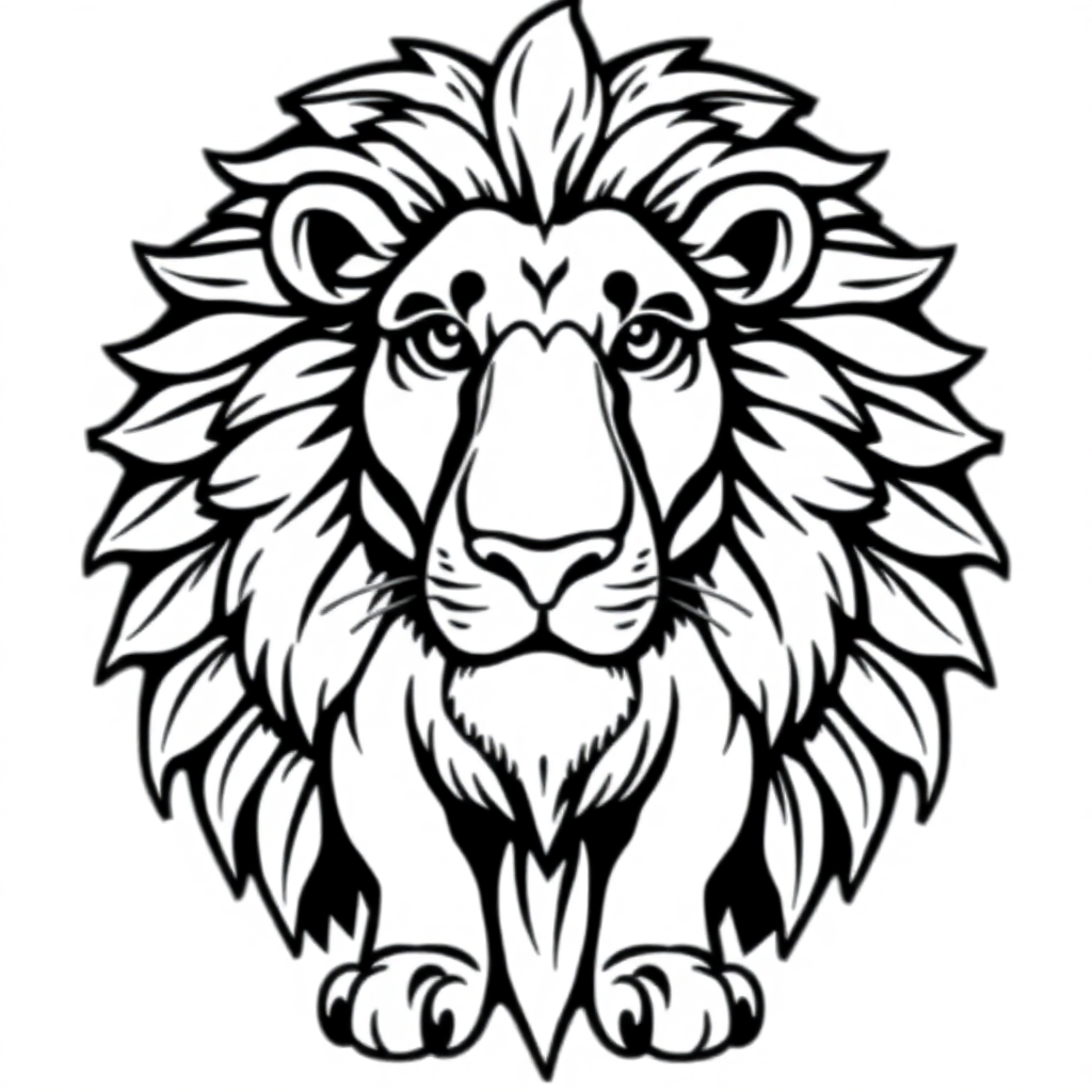 Vintage Majestic Lion Coloring Page