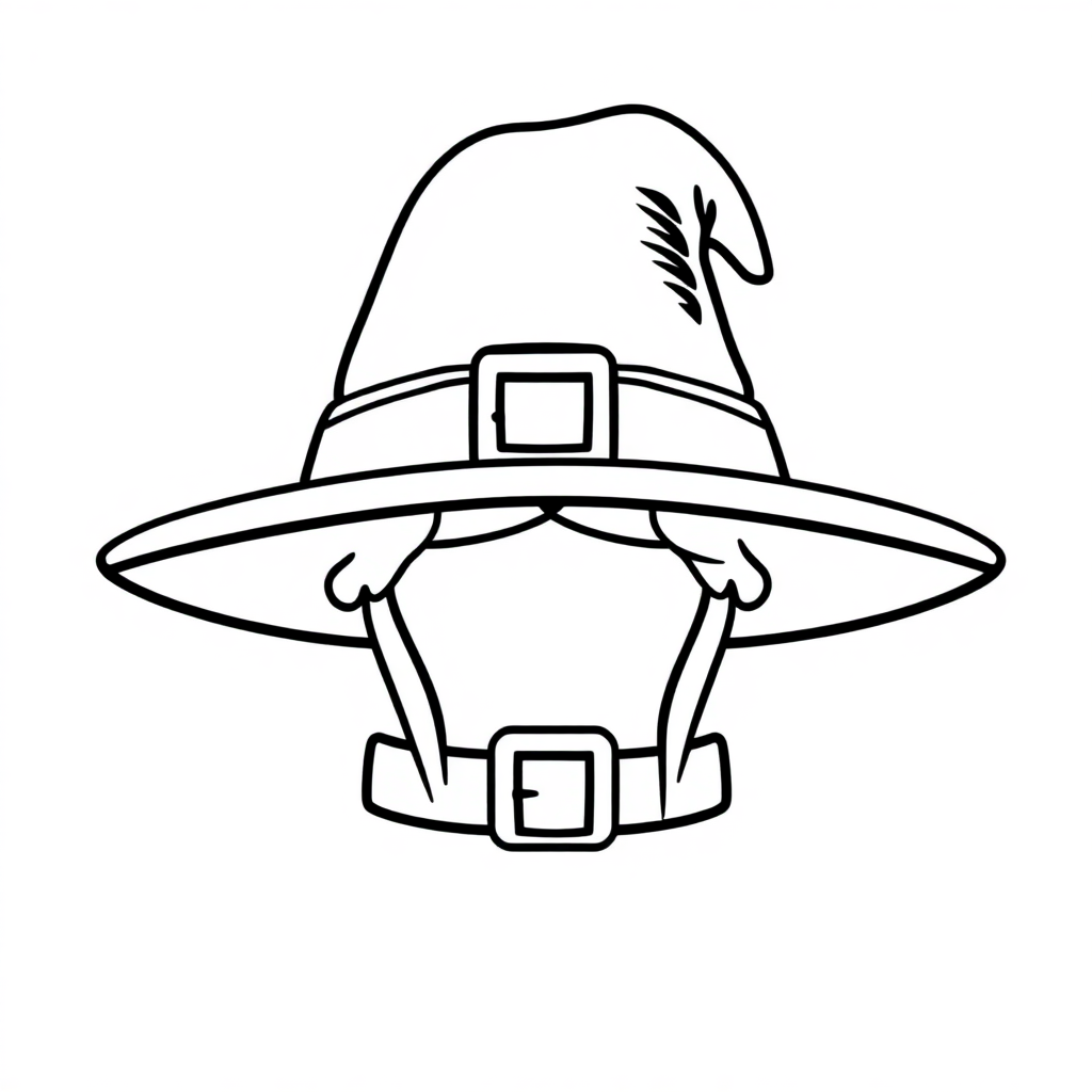 Vintage Pilgrim Hat Coloring Page