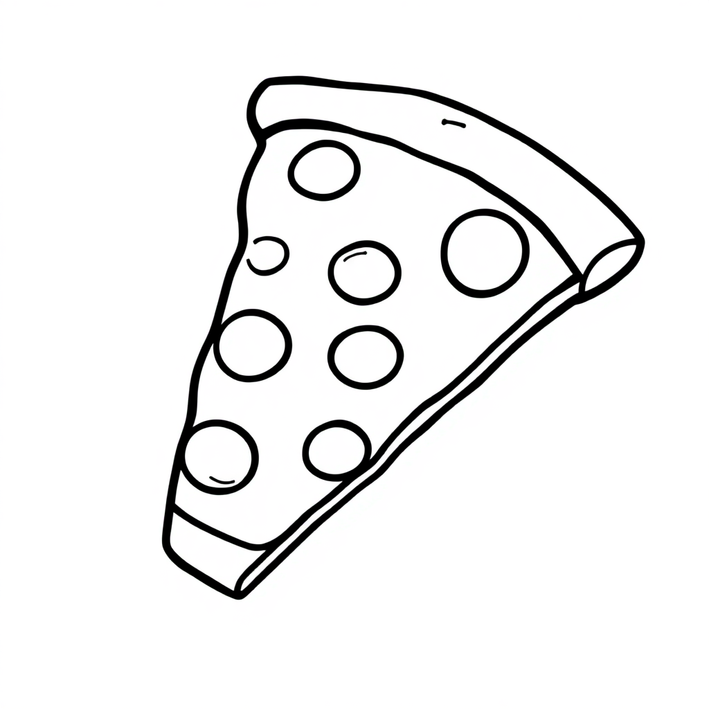 Vintage Pizza Slice Coloring Page