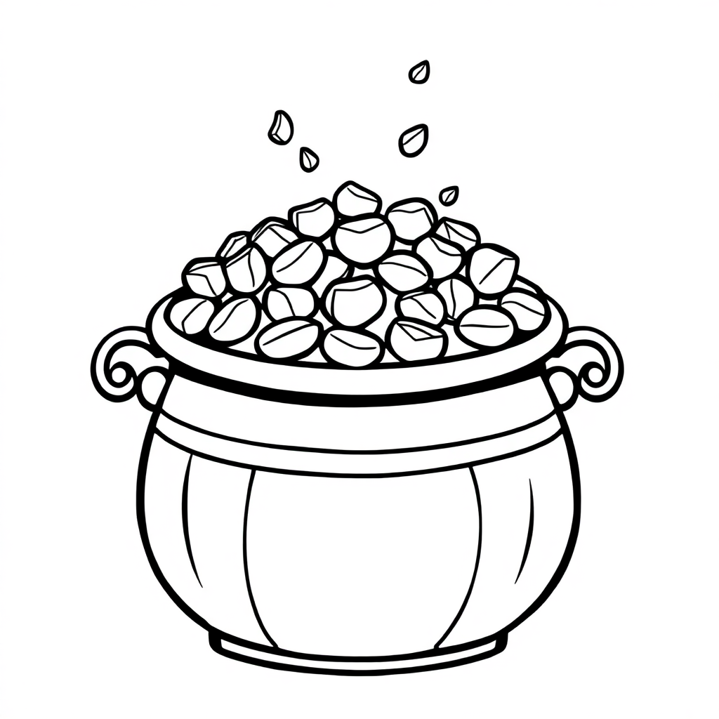 Vintage Pot Of Gold Coloring Page