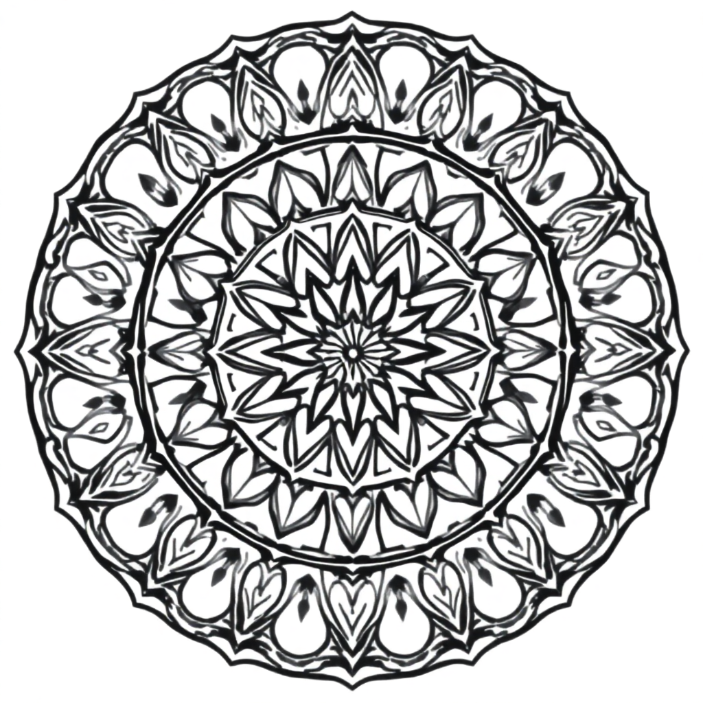 Vintage Sacred Geometry Mandala Coloring Page