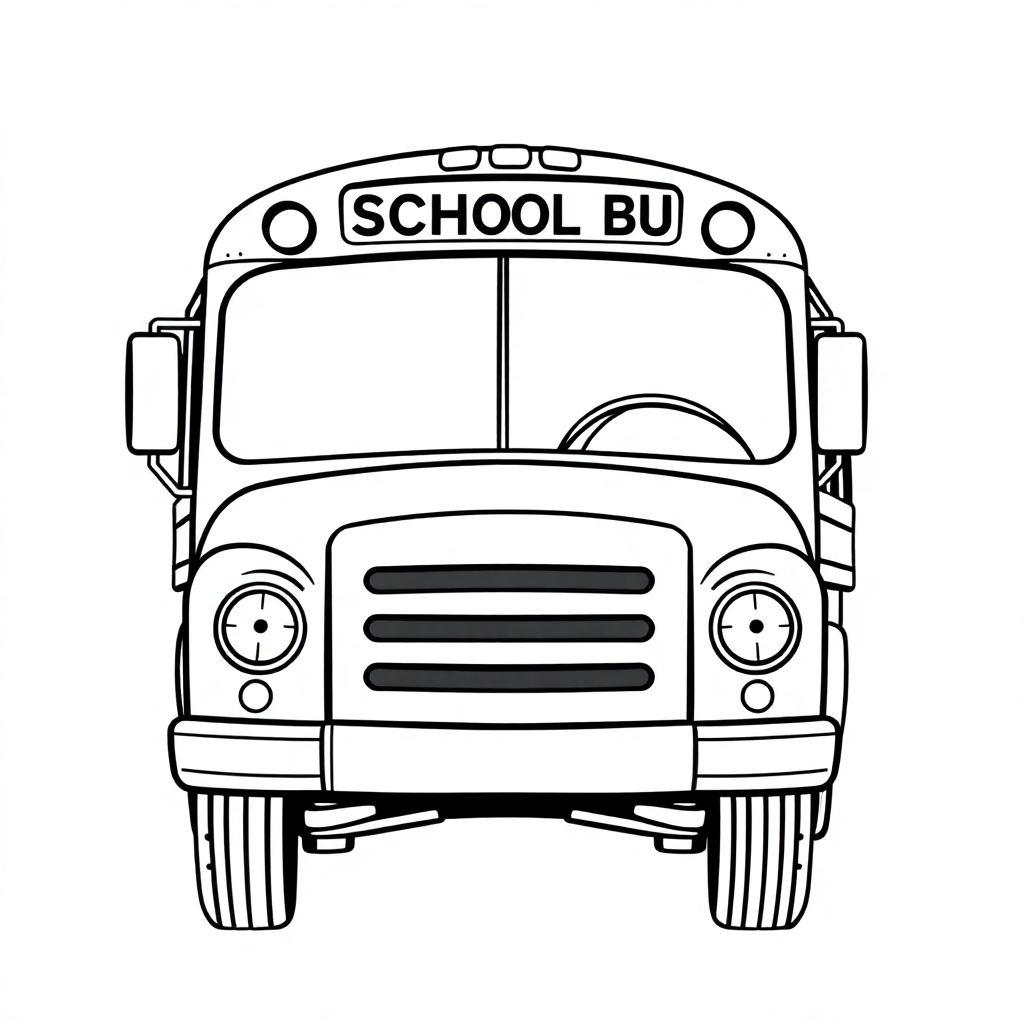 Vintage School Bus Coloring Page