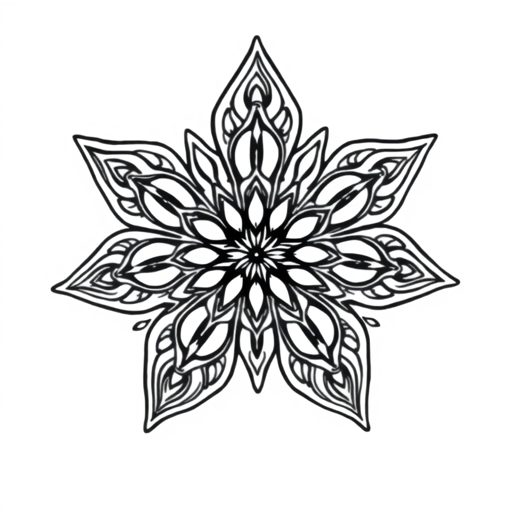 Vintage Star Mandala Coloring Page