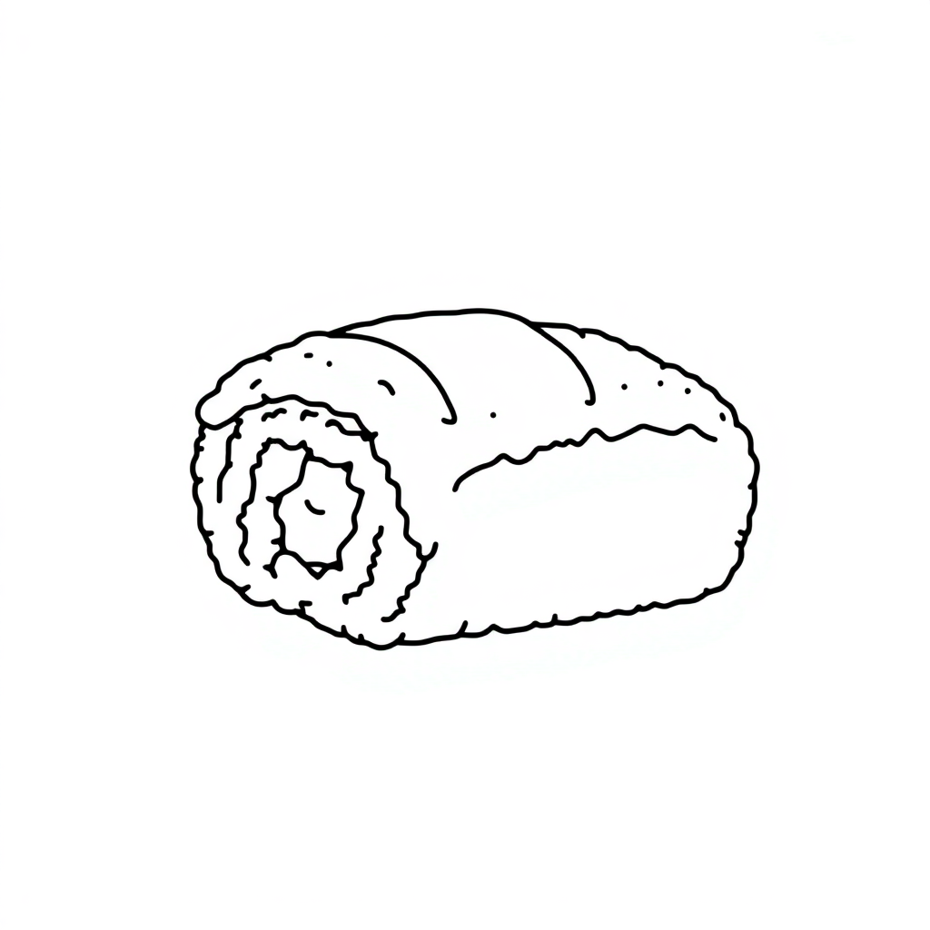 Vintage Sushi Roll Coloring Page