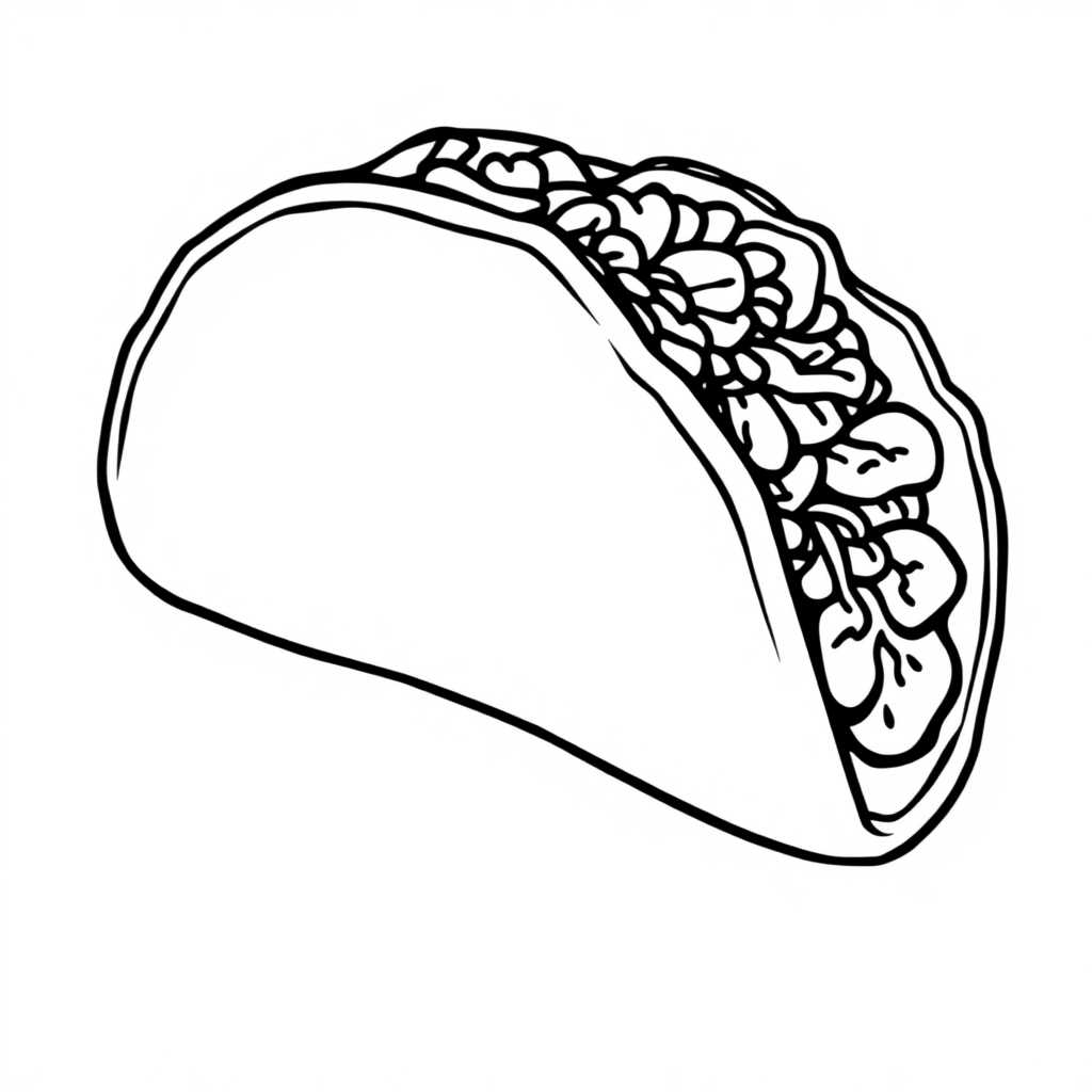 Vintage Taco Coloring Page