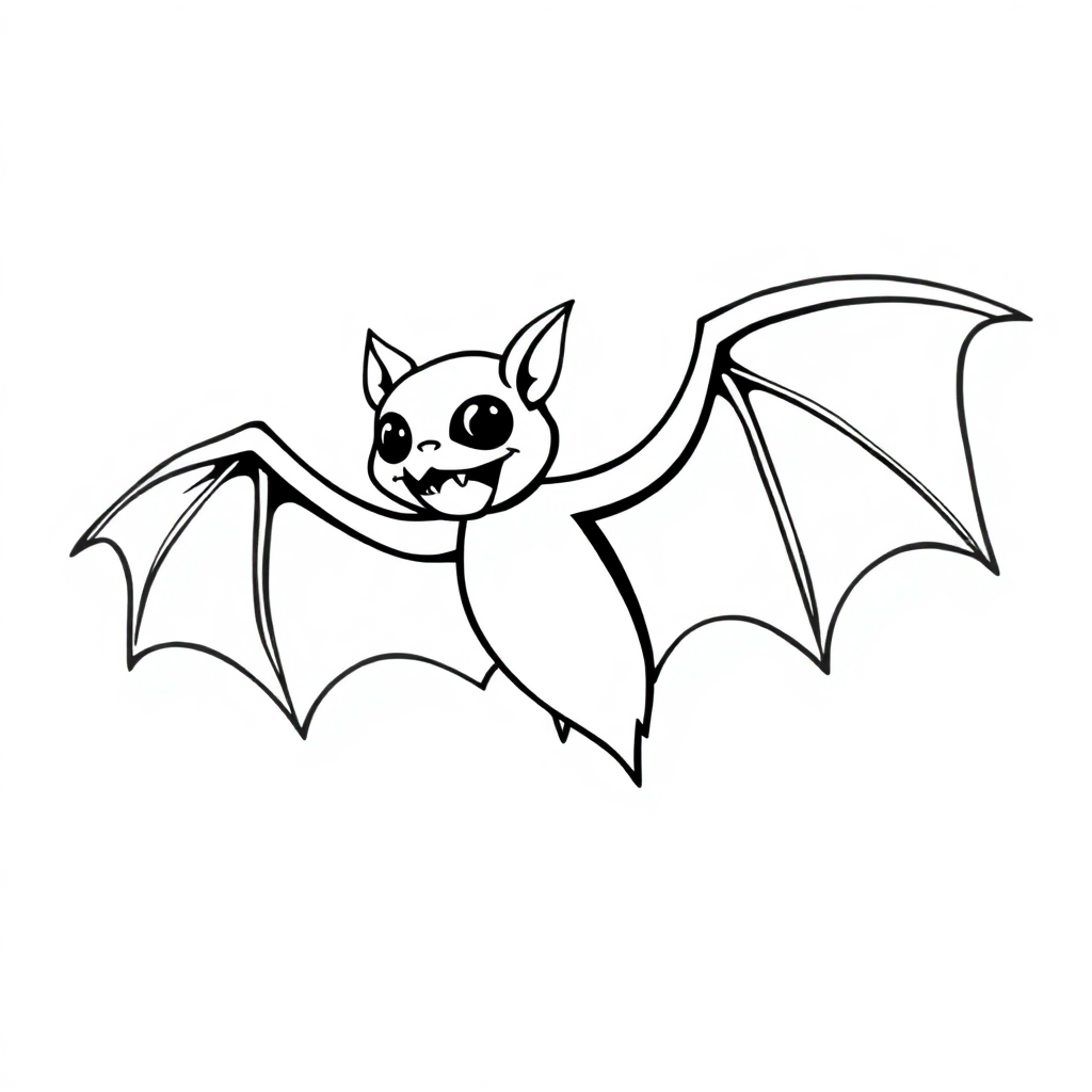 Vintage Vampire Bat Coloring Page