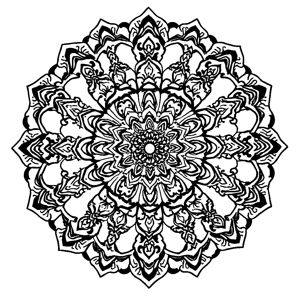 Vintage Vintage Lace Mandala Coloring Page