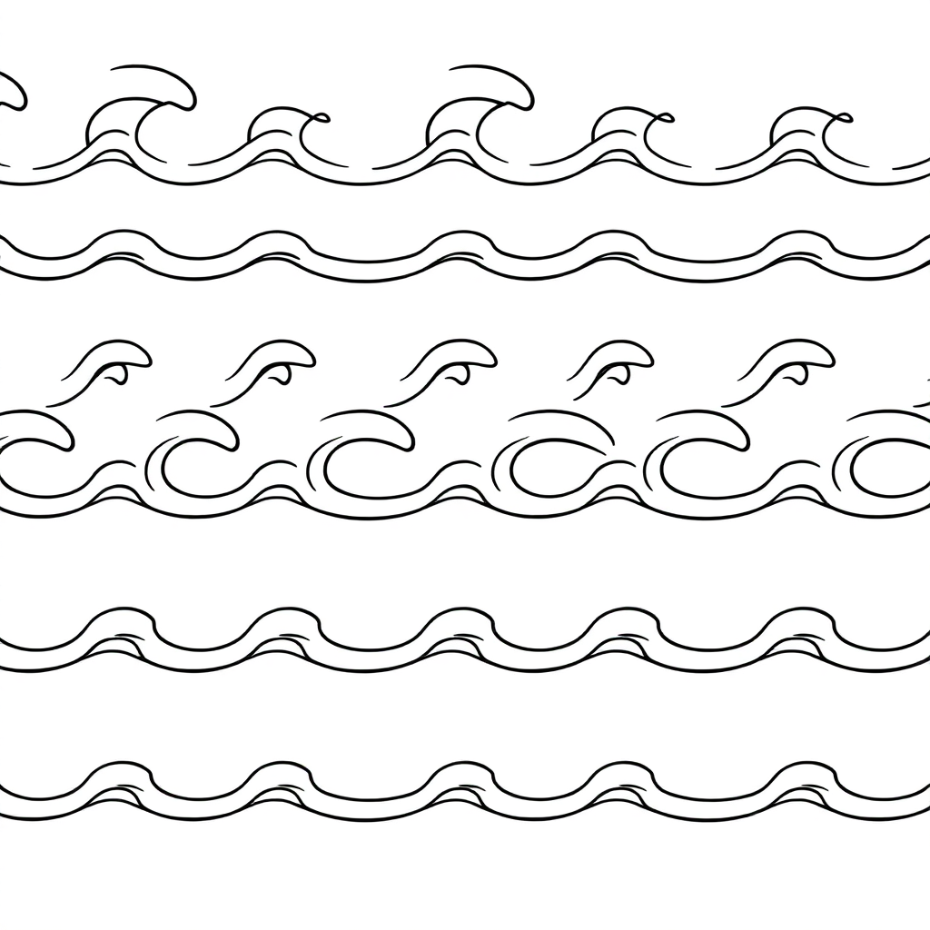 Wave Pattern Repeating Coloring Page