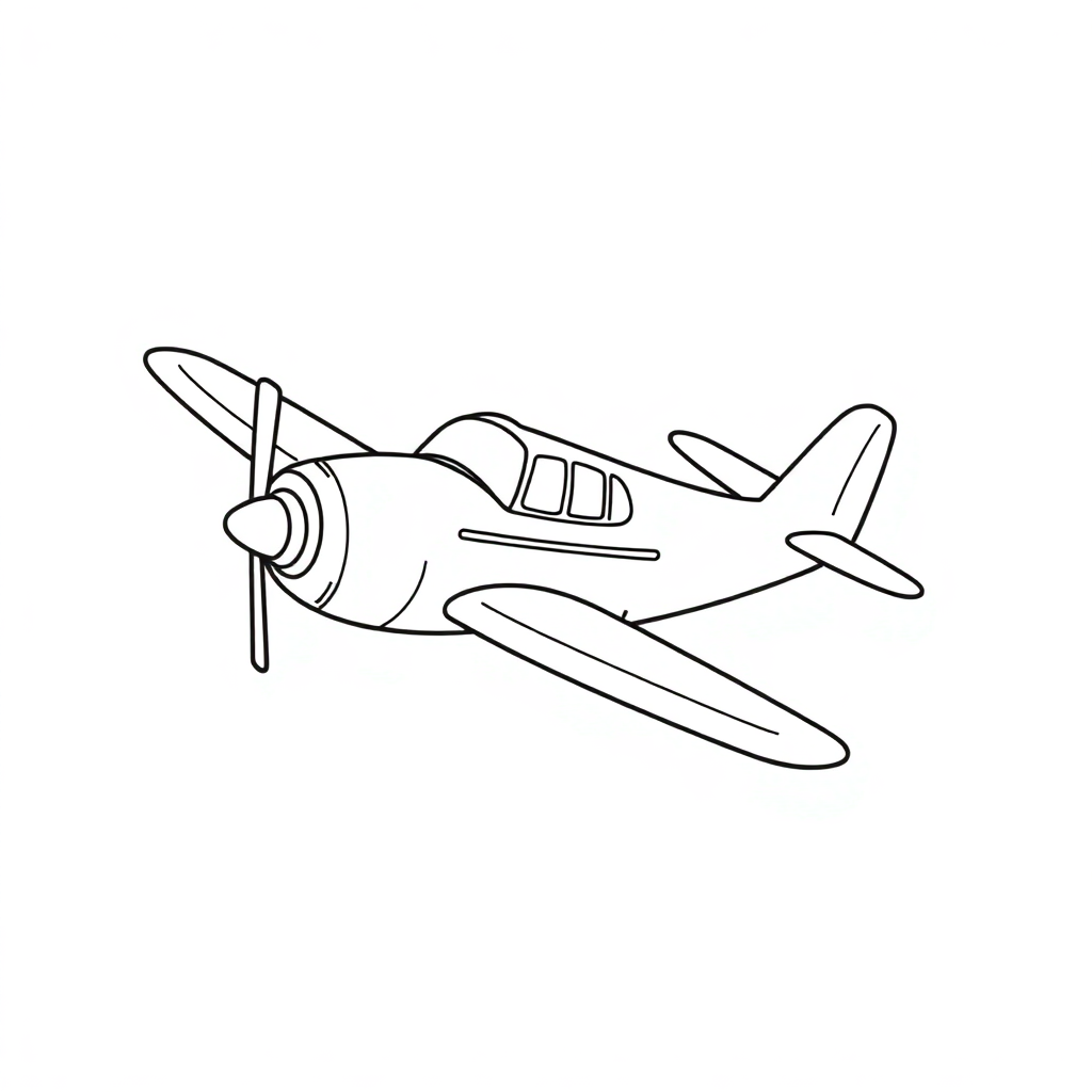 Wild Airplane Flying Coloring Page