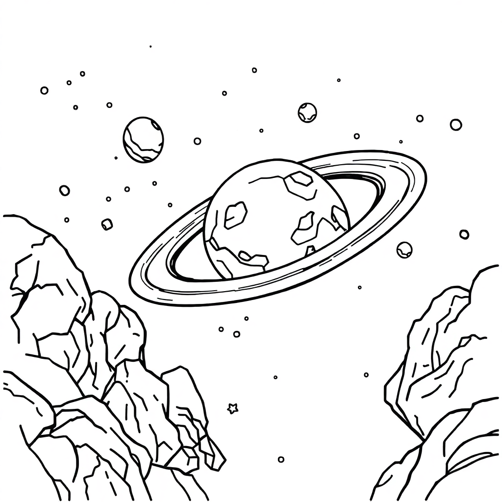 Wild Asteroid Belt Coloring Page