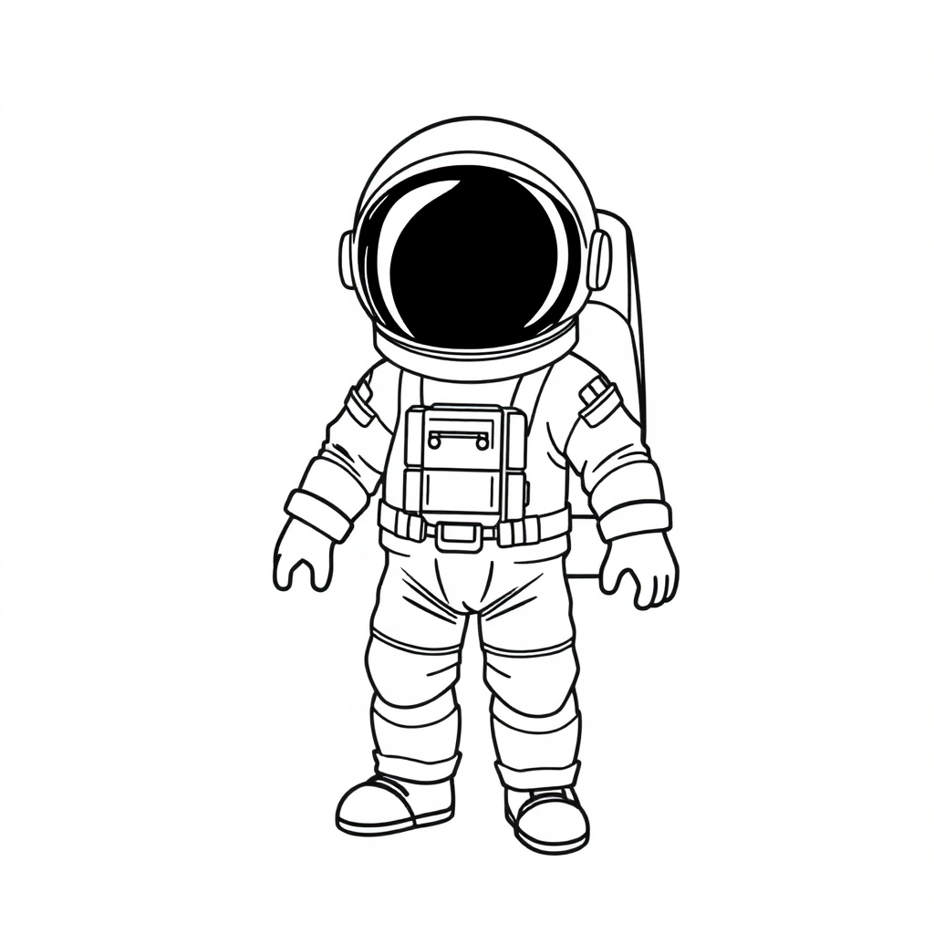 Wild Astronaut In Suit Coloring Page