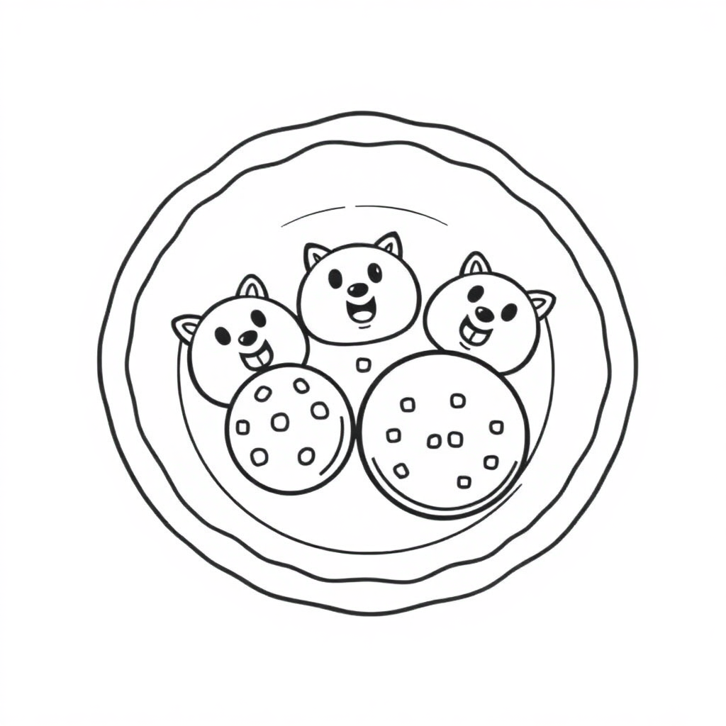 Wild Cookies Plate Coloring Page