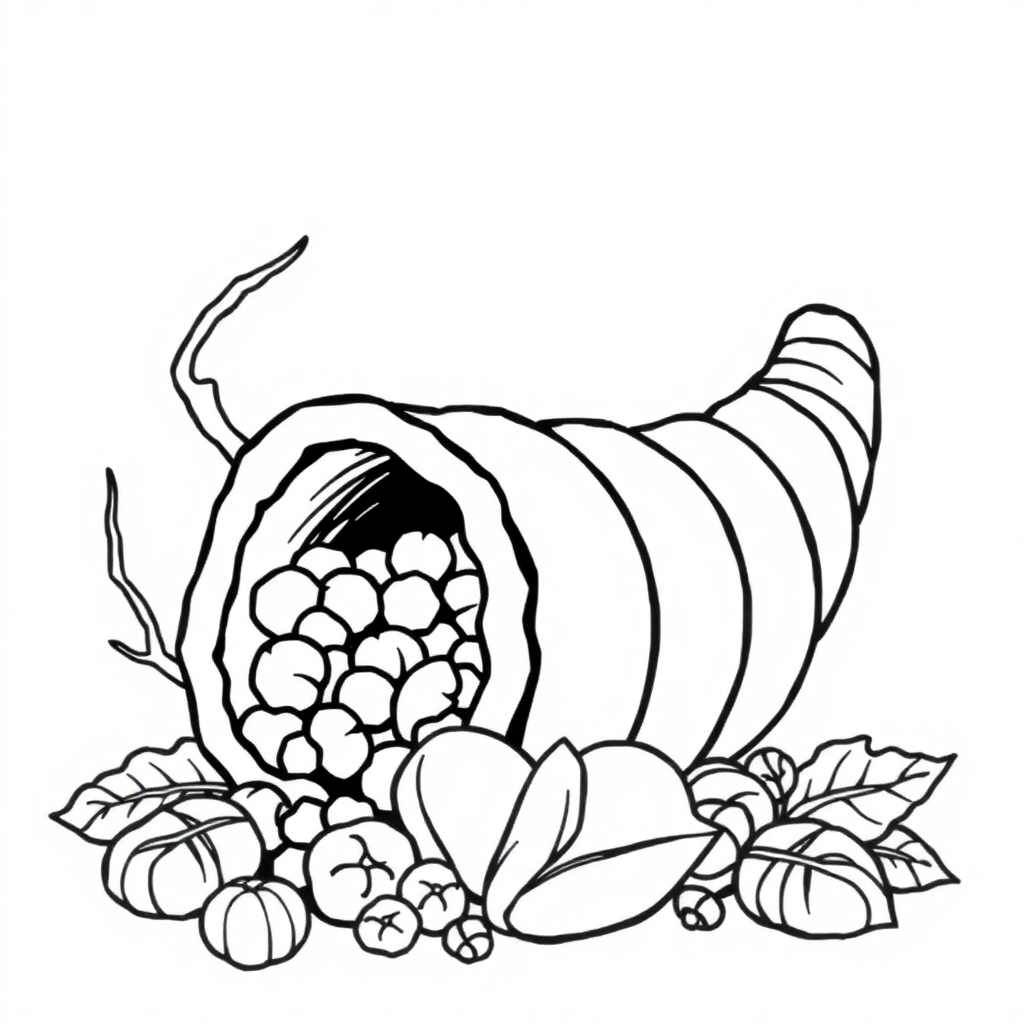 Wild Cornucopia Coloring Page