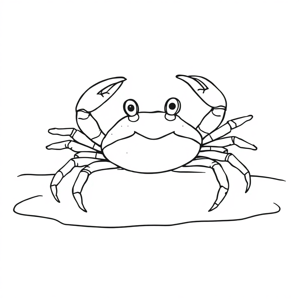 Wild Crab On Beach Coloring Page