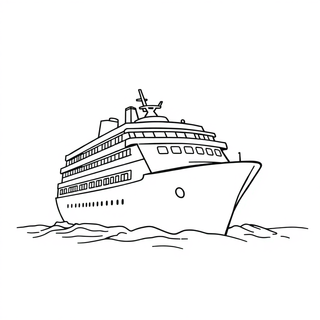 Wild Cruise Ship Coloring Page