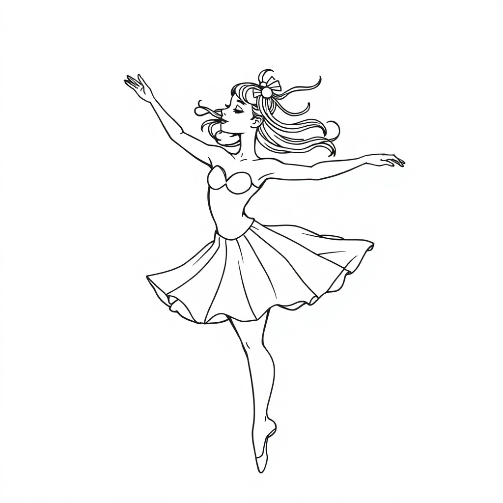 Printable Wild Dancer Ballet Coloring Page