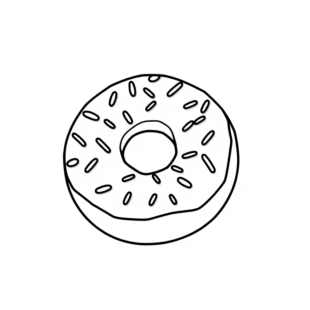 Wild Donut With Sprinkles Coloring Page