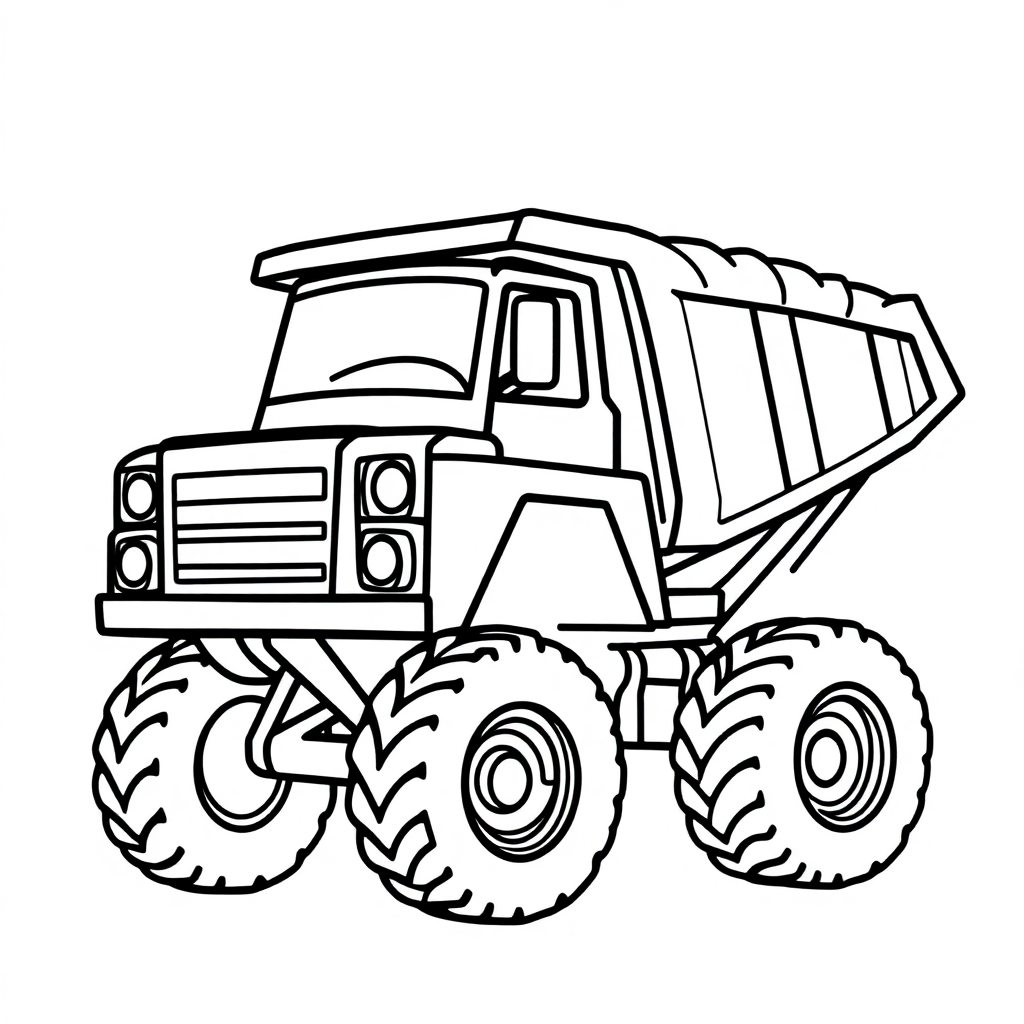 Wild Dump Truck Coloring Page