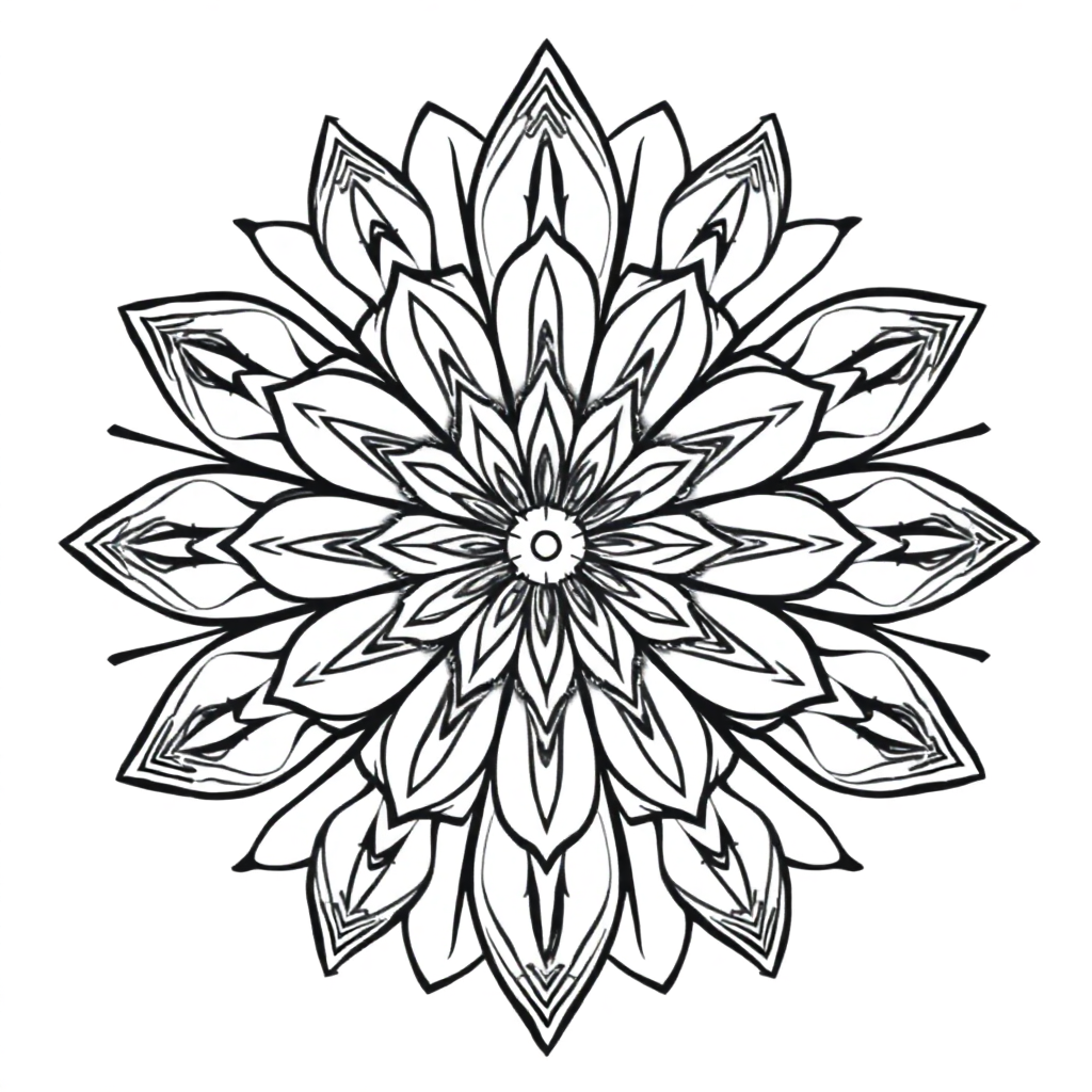 Wild Flower Of Life Mandala Coloring Page