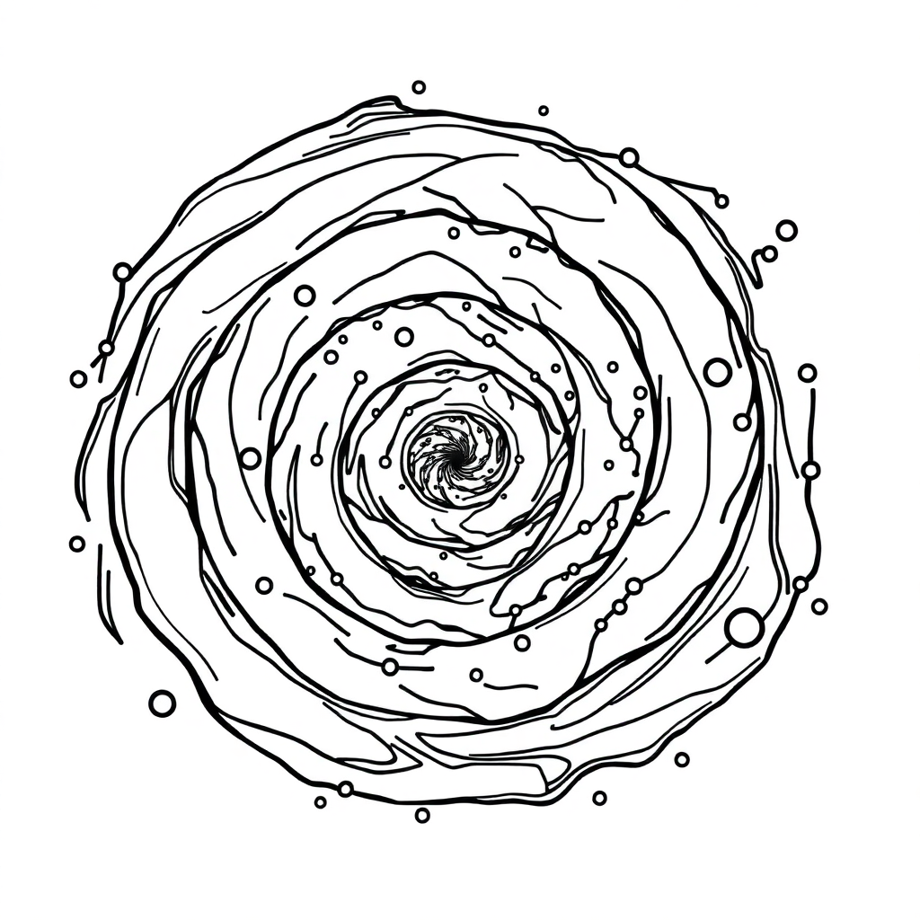 Wild Galaxy Spiral Coloring Page