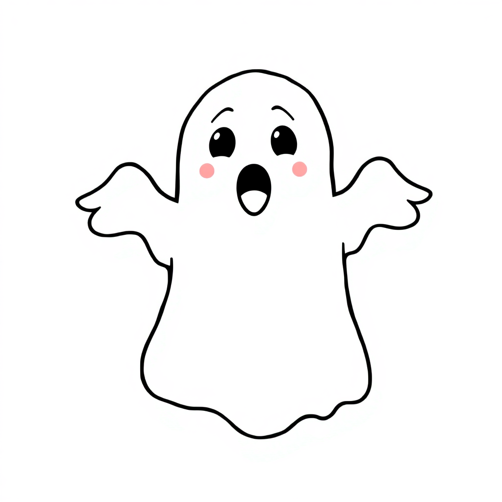 Wild Ghost Friendly Coloring Page