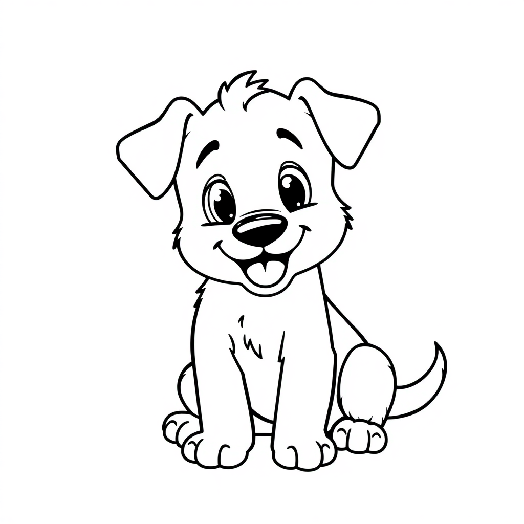 Wild Playful Puppy Coloring Page