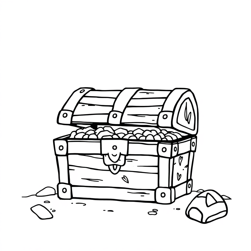 Wild Treasure Chest Coloring Page