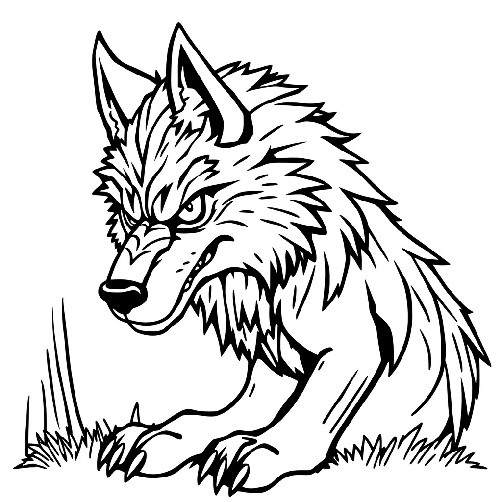Wild Werewolf Coloring Page