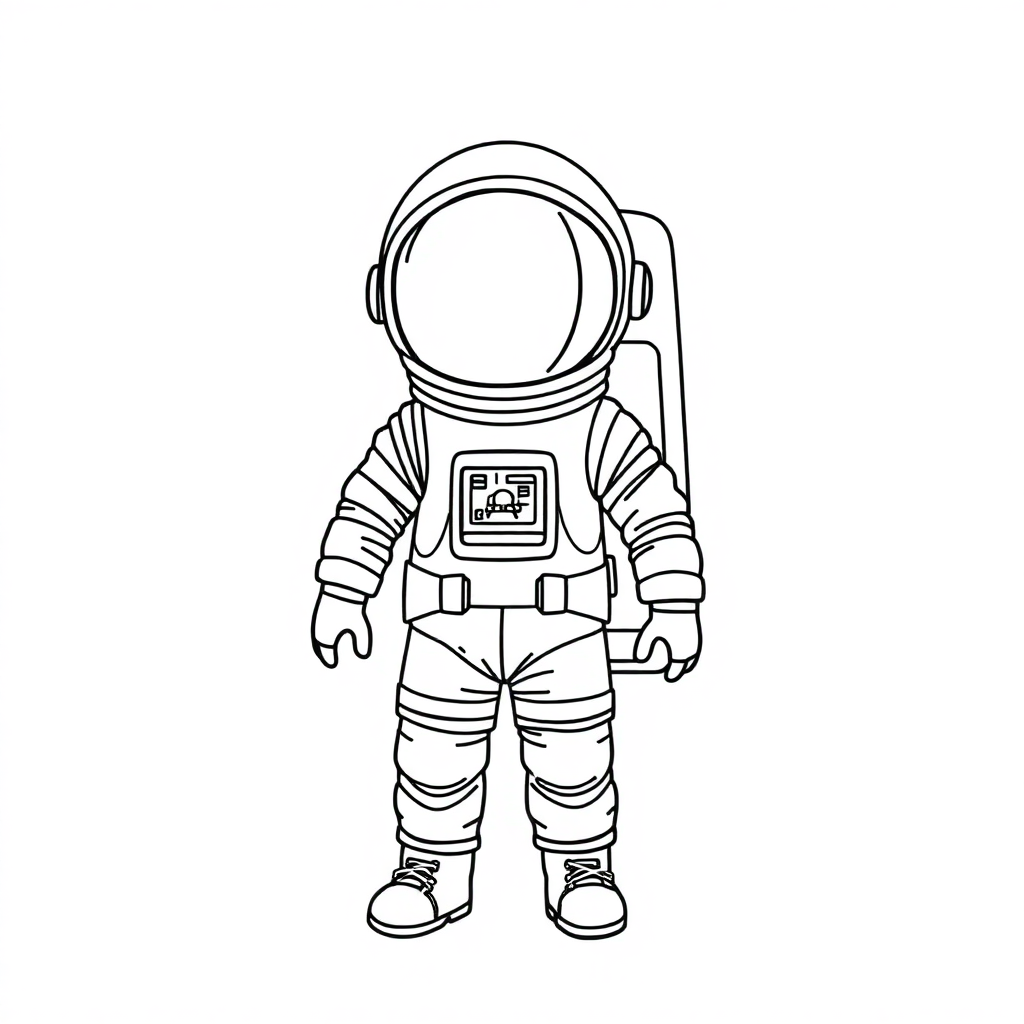 Zentangle Style Astronaut In Suit Coloring Page