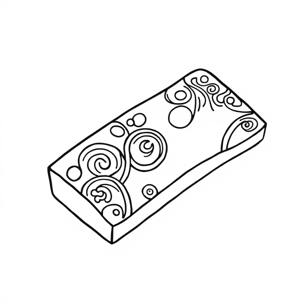 Zentangle Style Chocolate Bar Coloring Page