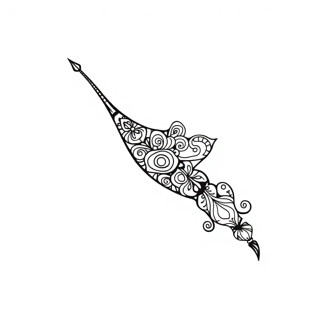 Zentangle Style Comet With Tail Coloring Page