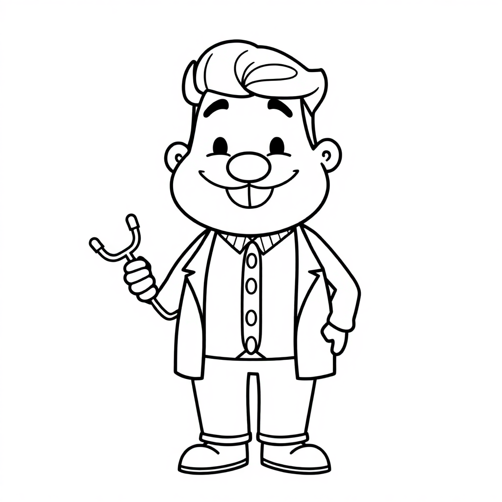 Zentangle Style Dentist Coloring Page