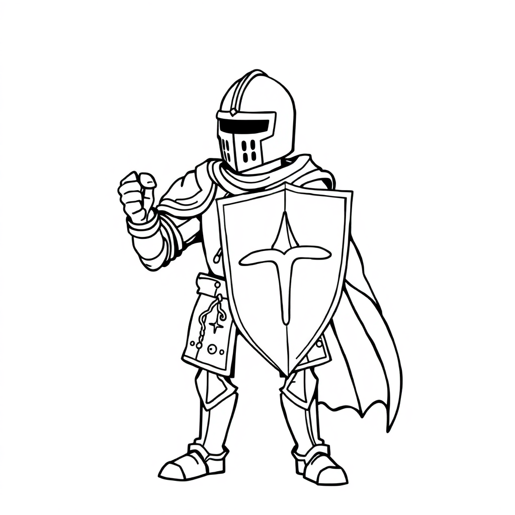 Zentangle Style Knight In Armor Coloring Page