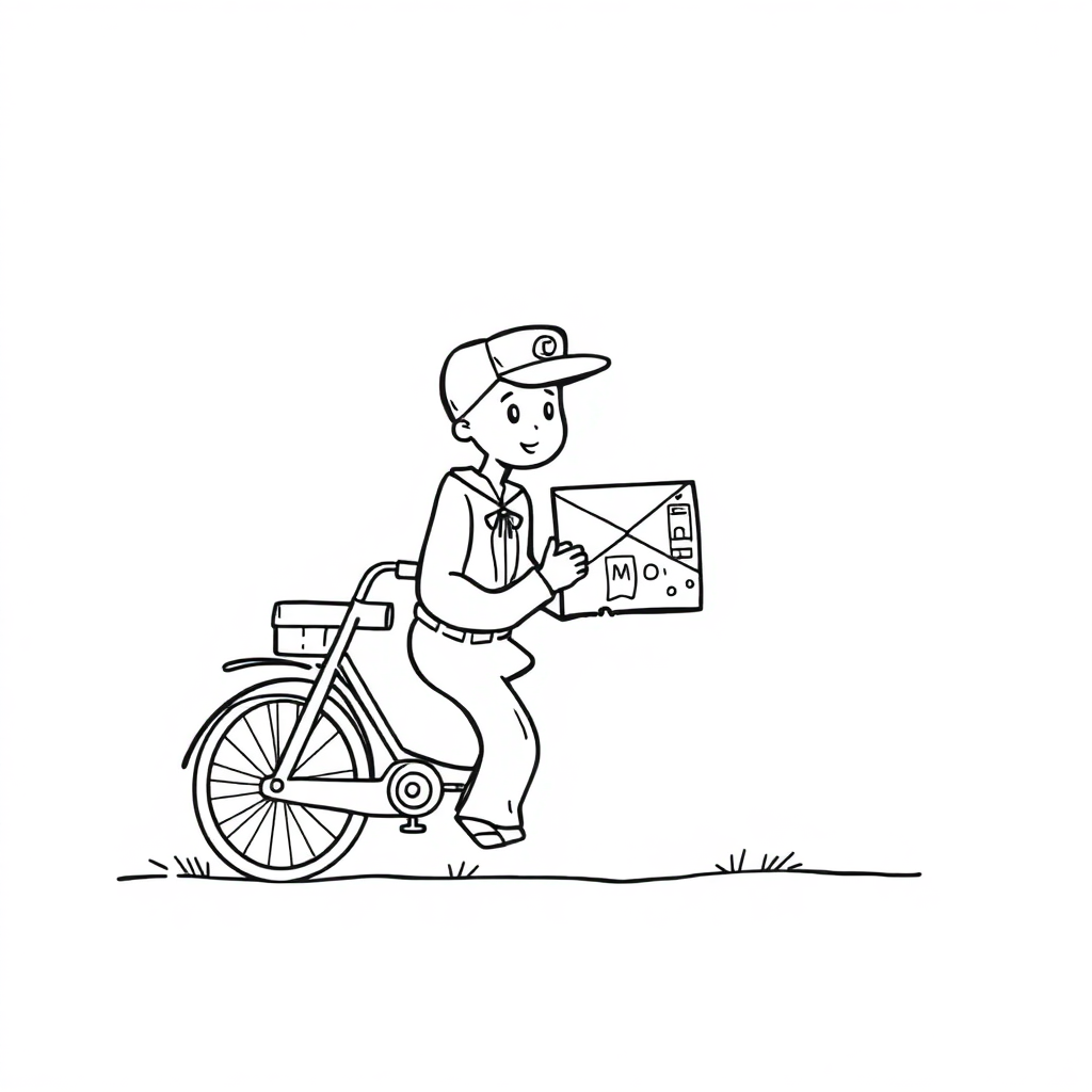 Zentangle Style Mail Carrier Coloring Page