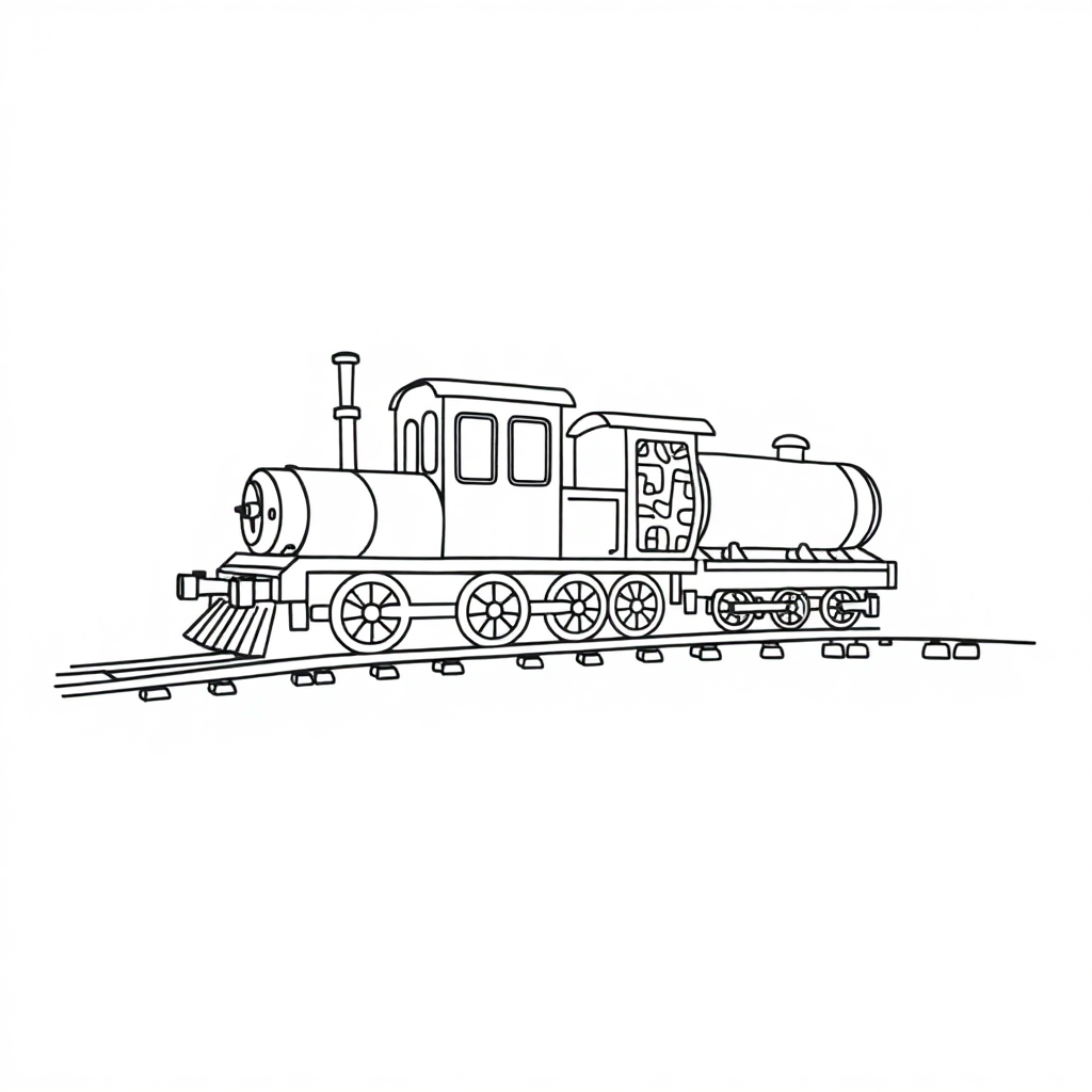 Zentangle Style Train On Tracks Coloring Page