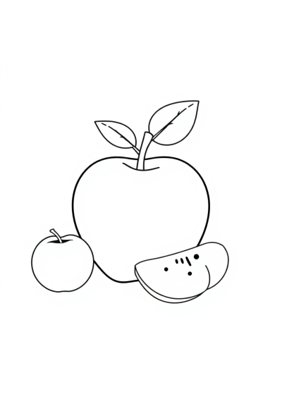 Apple And Fruits Coloring Page