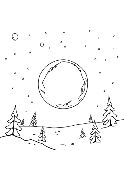 Asteroid Belt In Winter Coloring Page