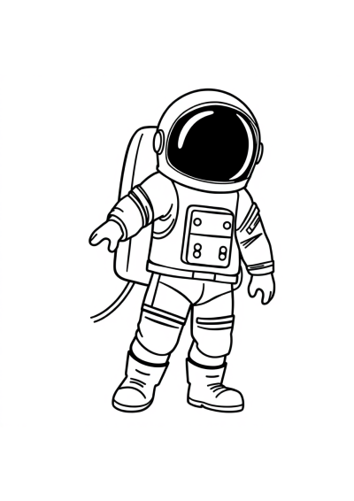 Astronaut In Suit Coloring Page
