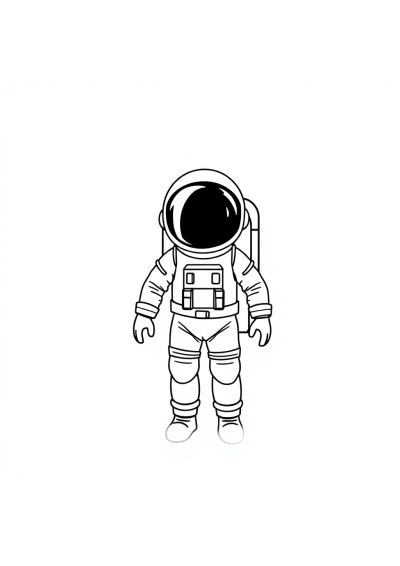 Astronaut In Suit In Space Coloring Page