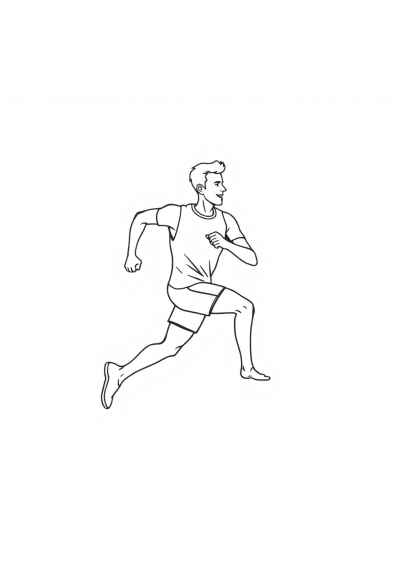 Athlete Running In Space Coloring Page