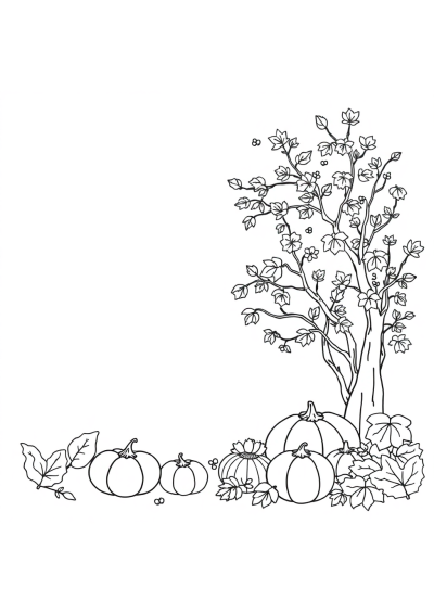 Autumn Harvest In Space Coloring Page