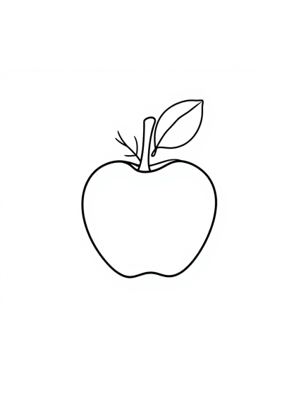 Baby Apple And Fruits Coloring Page