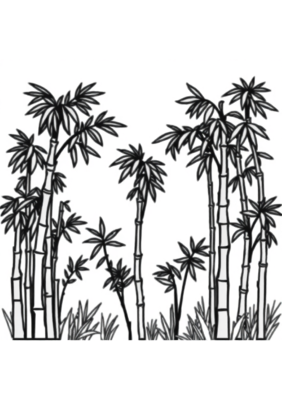 Baby Bamboo Forest Coloring Page