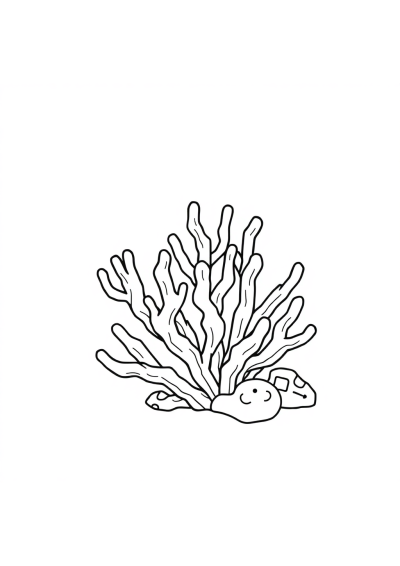 Detailed Baby Coral Reef Coloring Page