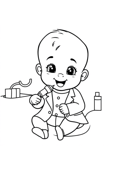 Printable Baby Dentist Coloring Page